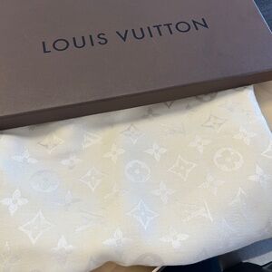 Louis Vuitton Monogram Shawl with Original Box- Small pulled yarn as shown
